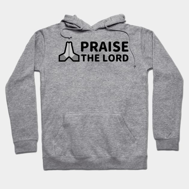 Praise The Lord - With Praying Hand - Black - Christian Series 10B Hoodie by FOGSJ